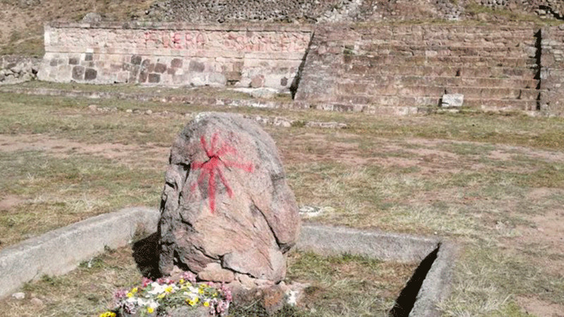 Dañan monumentos arqueológicos en Huapalcalco, Hidalgo, con grafitis thumbnail