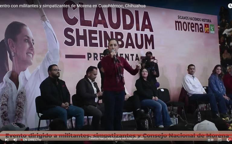 Arriba Claudia Sheinbaum a Cuauhtémoc; simpatizantes la reciben con porras thumbnail
